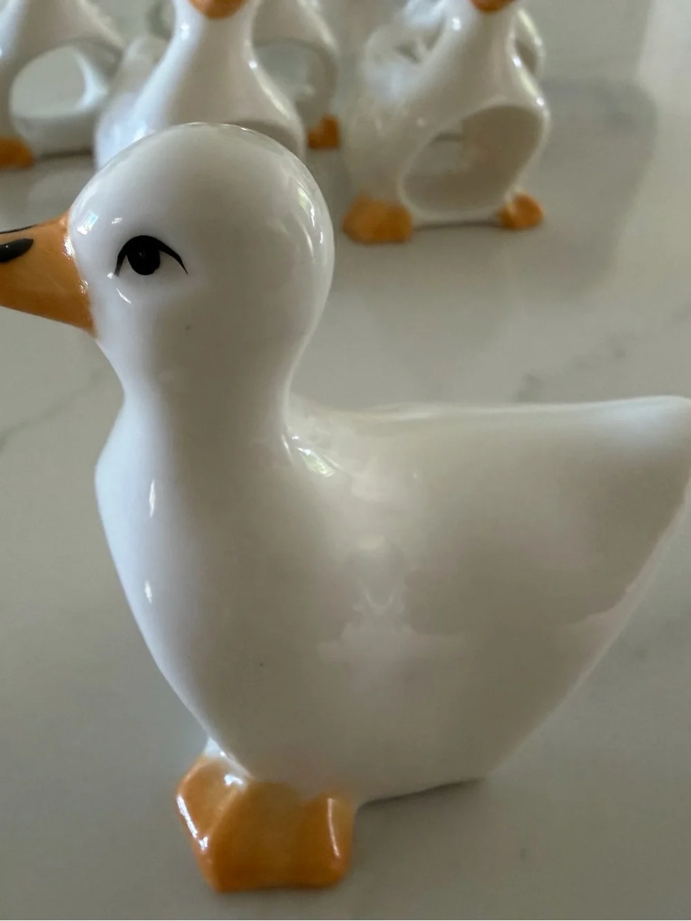 7 ceramic geese/duck napkin holders